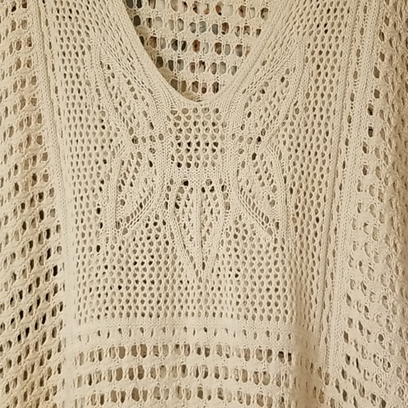 Jeanne Pierre V Neck 100% Cotton Crochet Cover Up - Picture 2 of 12